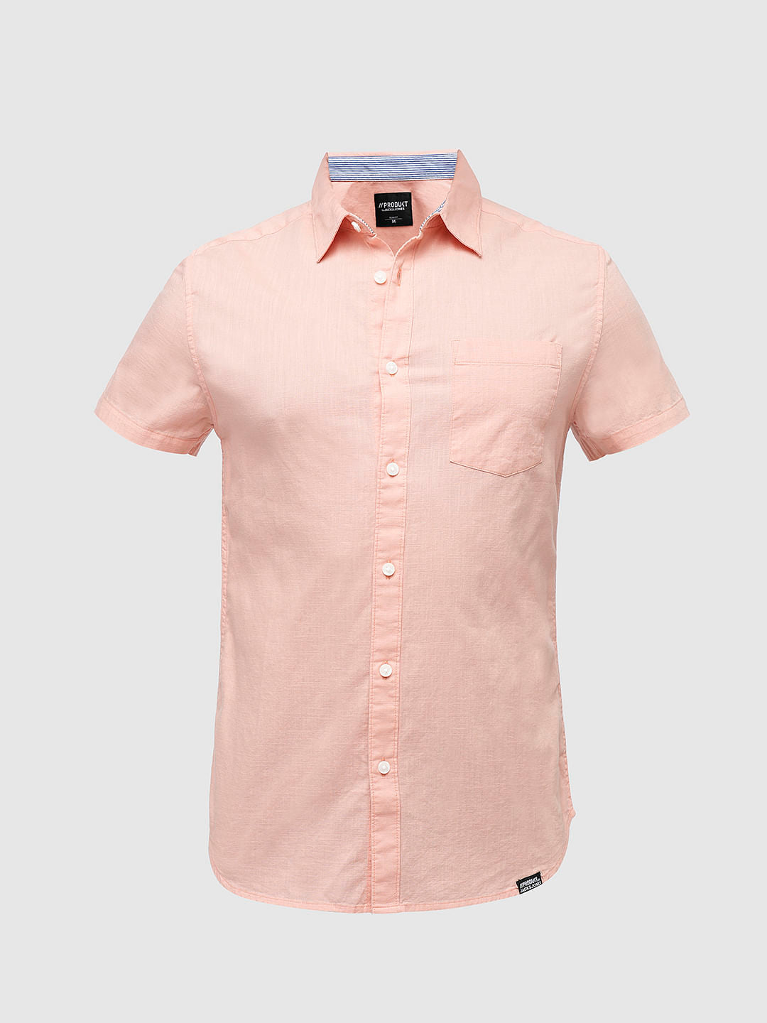 PRODUKT by JACK&JONES Peach Cotton Short Sleeves Shirt