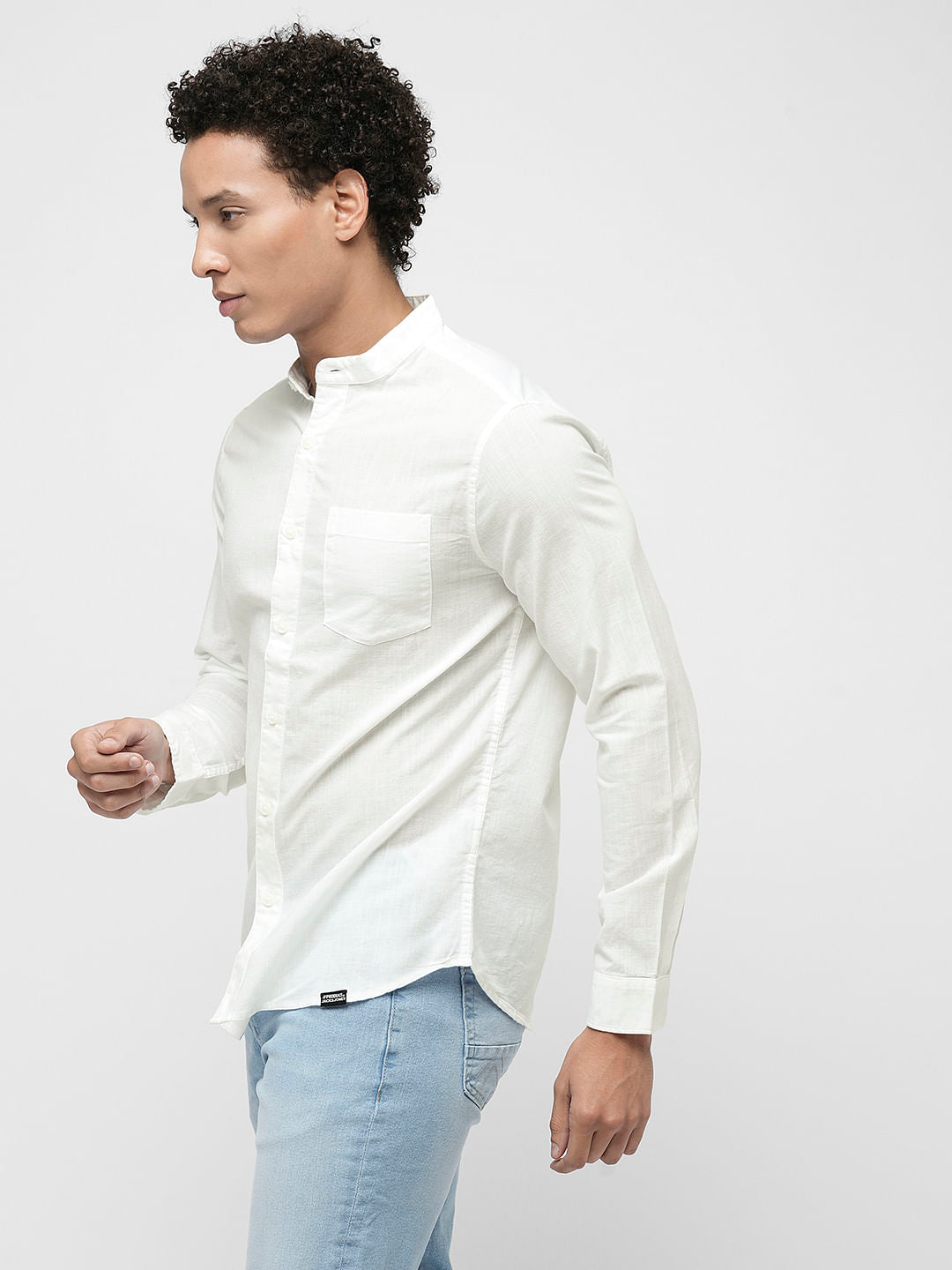 PRODUKT by JACK&JONES White Cotton Full Sleeves Shirt