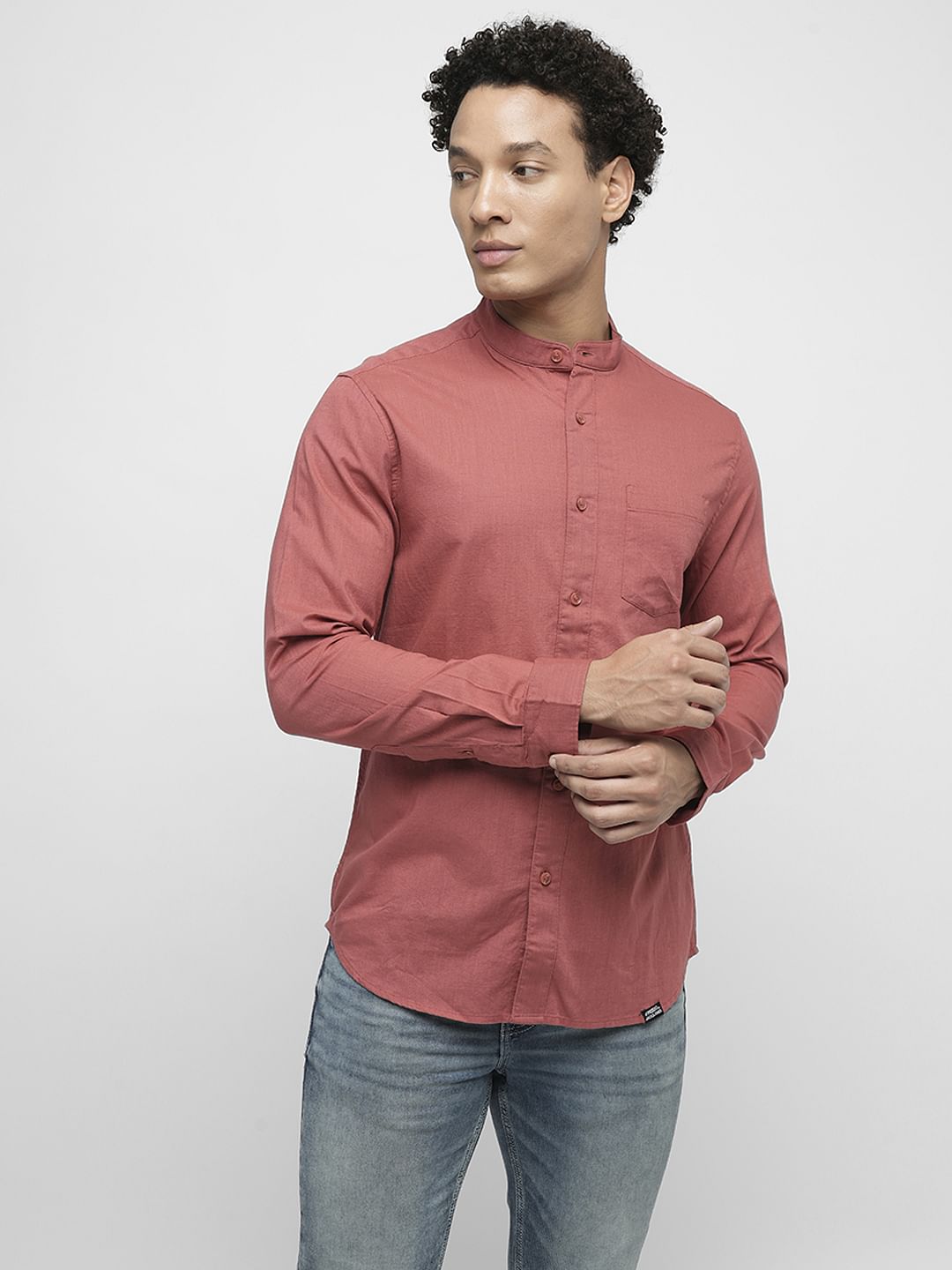 PRODUKT by JACK&JONES Red Cotton Full Sleeves Shirt