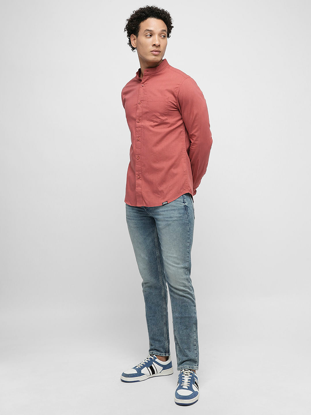 PRODUKT by JACK&JONES Red Cotton Full Sleeves Shirt