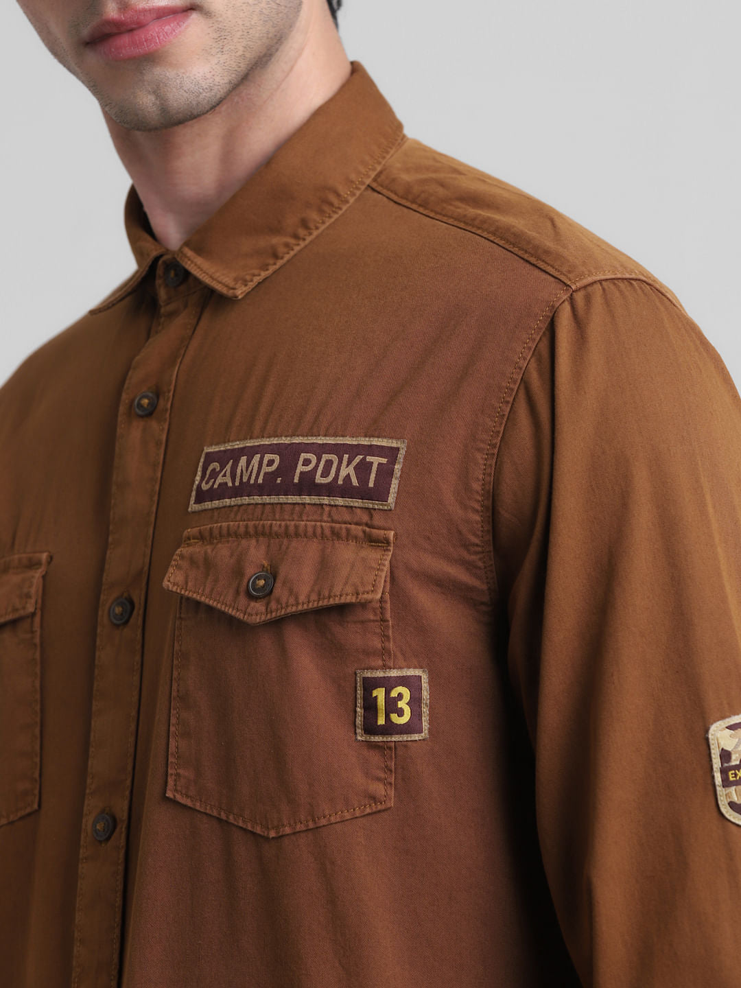 PRODUKT by JACK&JONES Dark Brown Full Sleeves Shirt