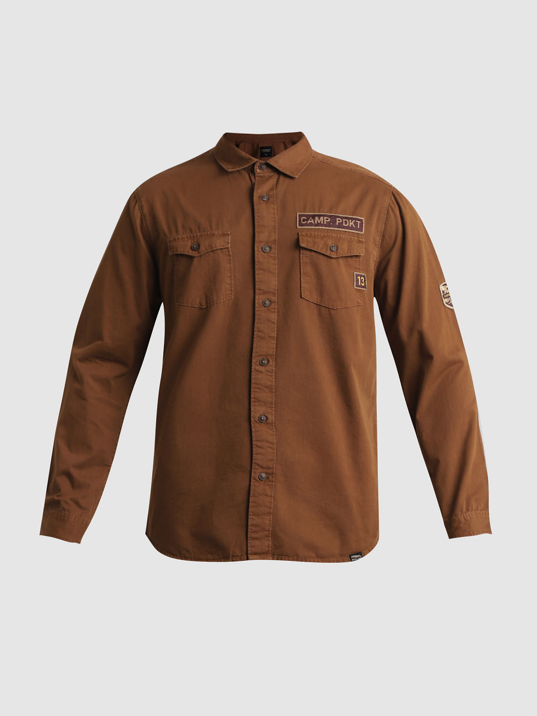 PRODUKT by JACK&JONES Dark Brown Full Sleeves Shirt