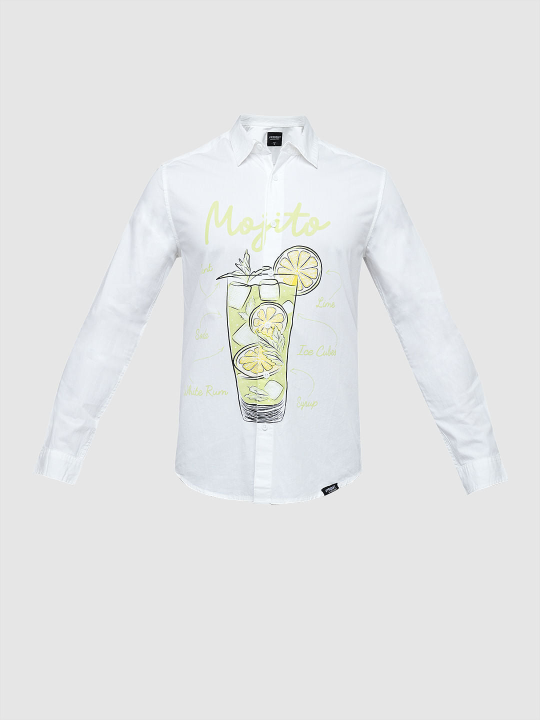 PRODUKT by JACK&JONES White Printed Full Sleeves Shirt