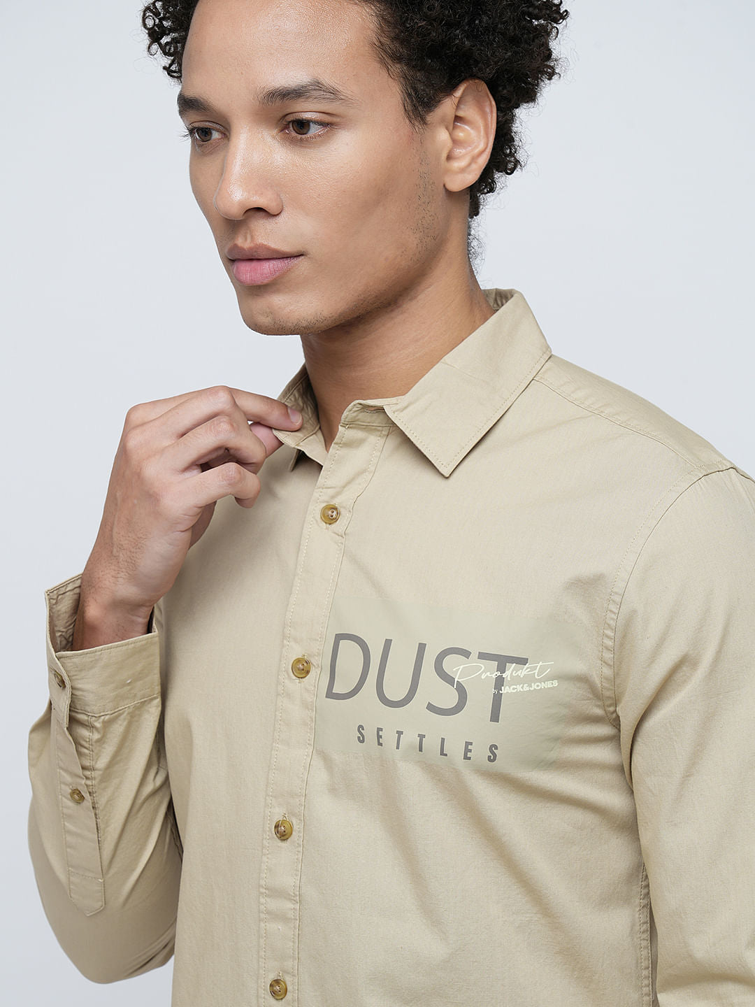 PRODUKT by JACK&JONES Light Brown Full Sleeves Shirt