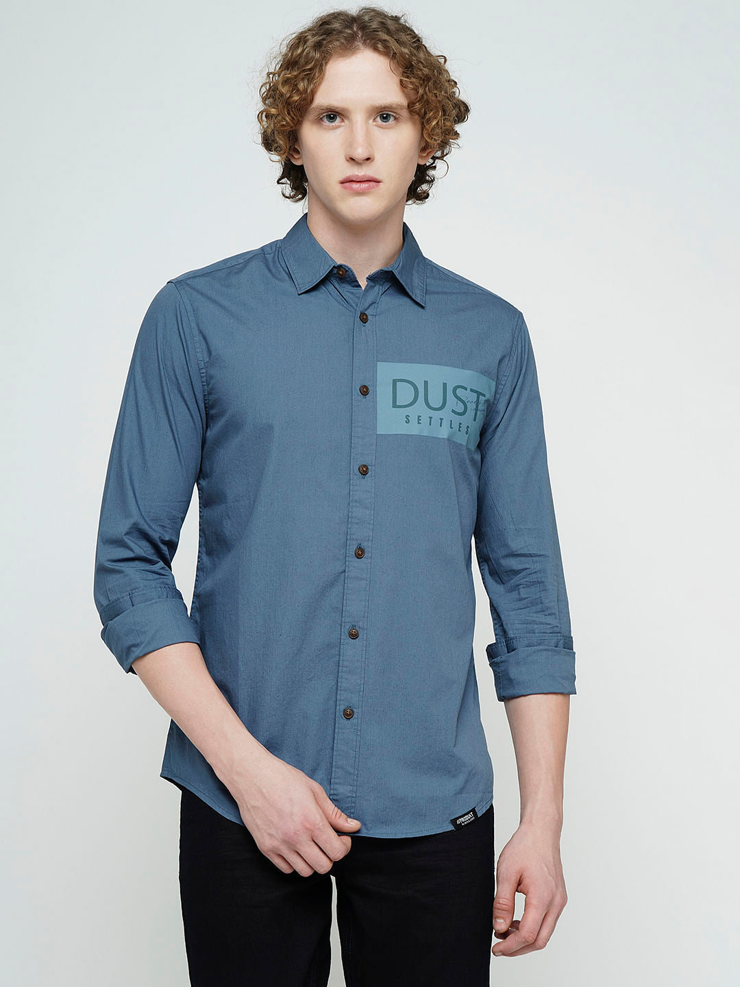 PRODUKT by JACK&JONES Blue Printed Full Sleeves Shirt