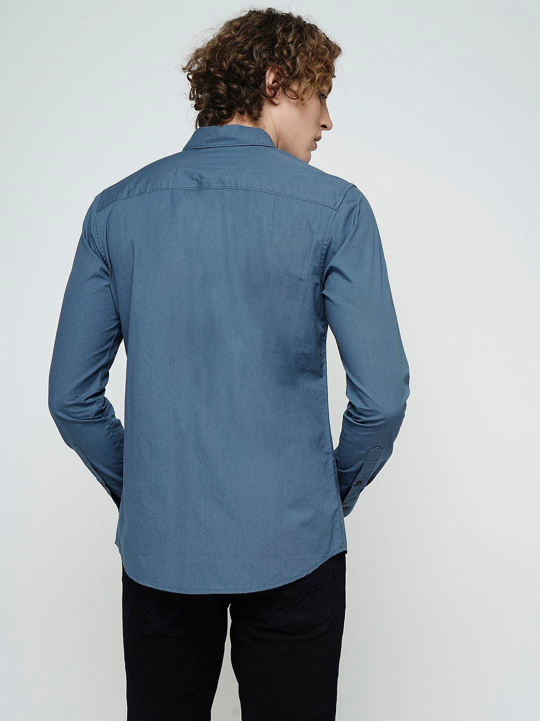 PRODUKT by JACK&JONES Blue Printed Full Sleeves Shirt