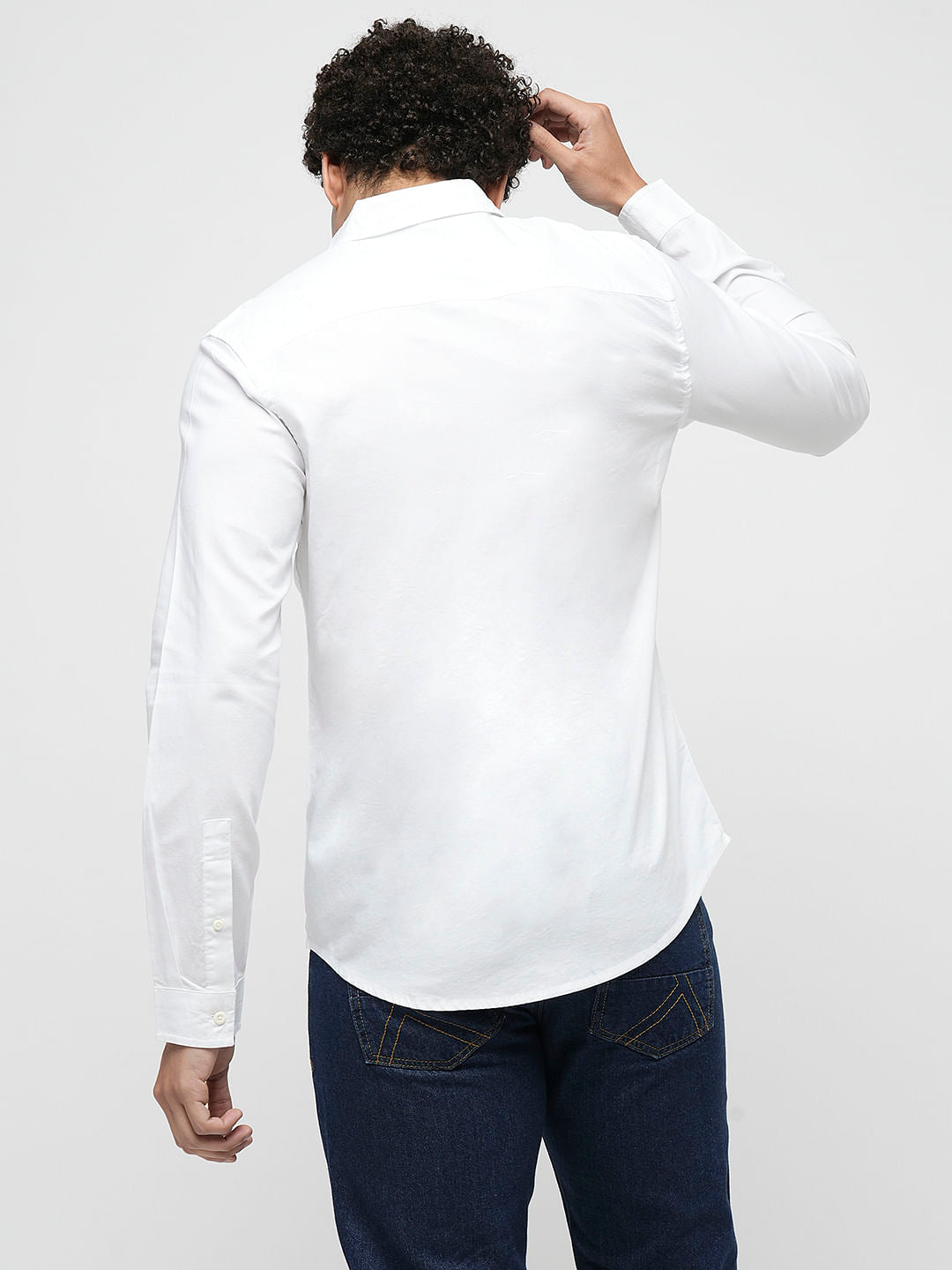 PRODUKT by JACK&JONES White Cotton Full Sleeves Shirt