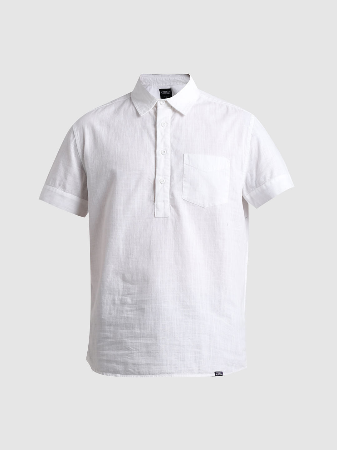 PRODUKT by JACK&JONES White Cotton Short Sleeves Shirt