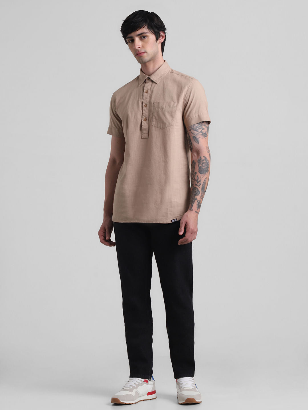PRODUKT by JACK&JONES Brown Cotton Short Sleeves Shirt