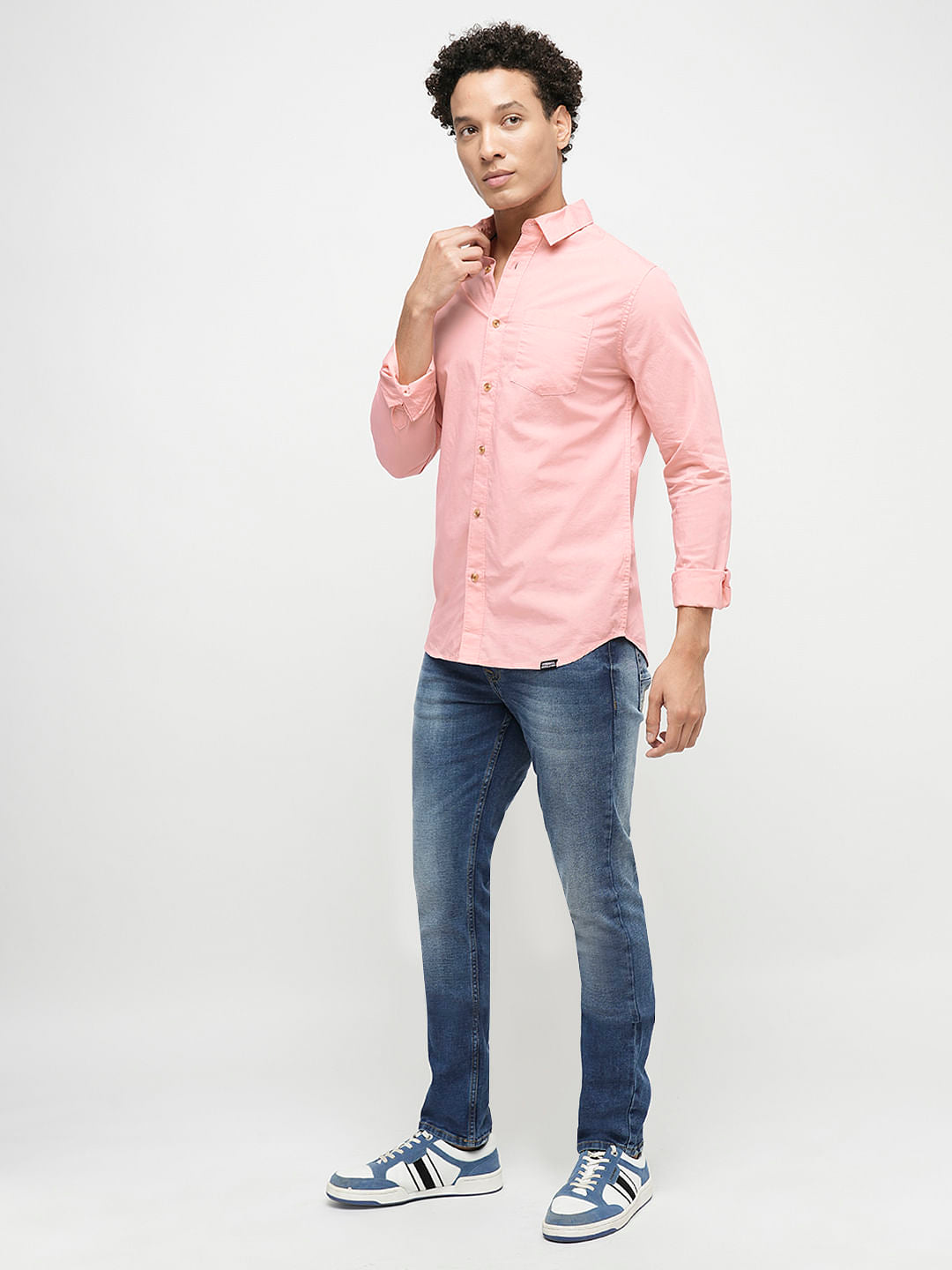 PRODUKT by JACK&JONES Pink Cotton Full Sleeves Shirt
