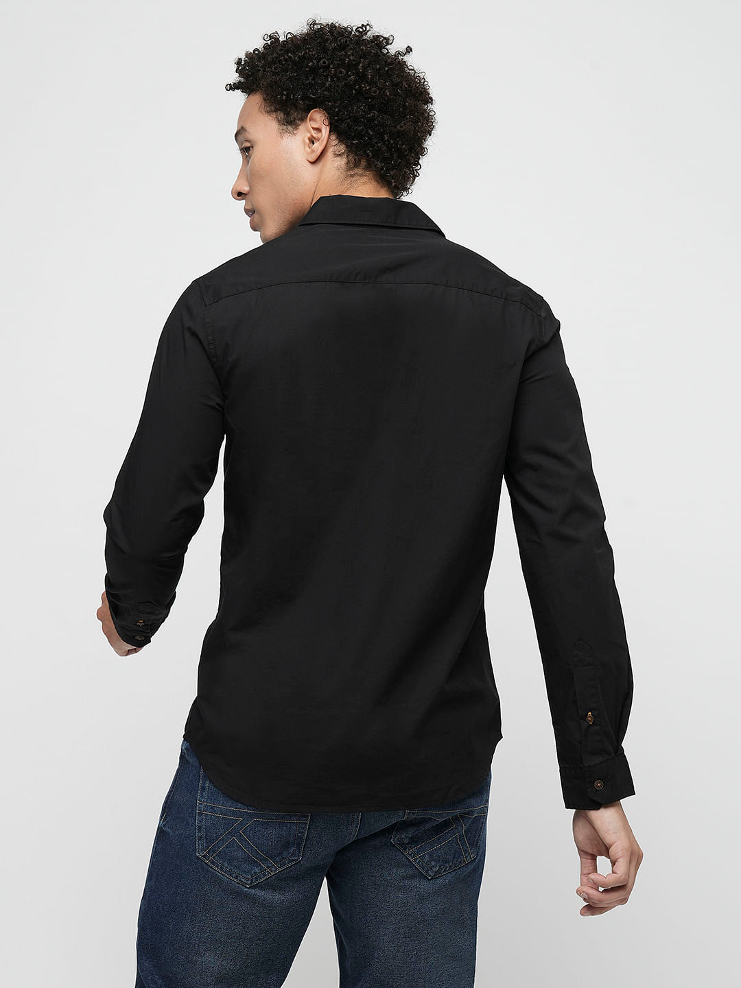 PRODUKT by JACK&JONES Black Cotton Full Sleeves Shirt