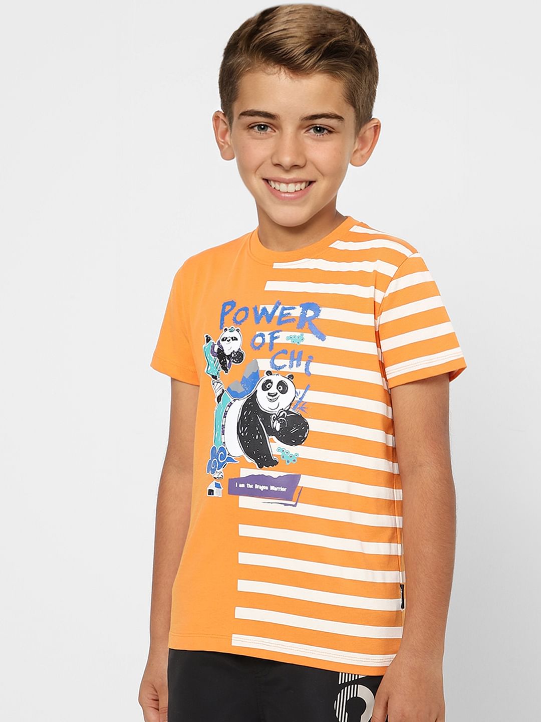 Boys X Kung Fu Panda Orange Graphic Print T-shirt