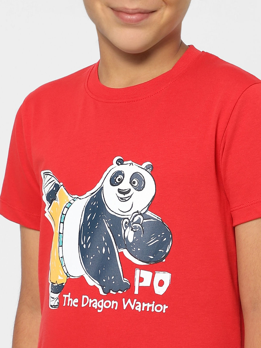 Boys X Kung Fu Panda Red Graphic Print T-shirt