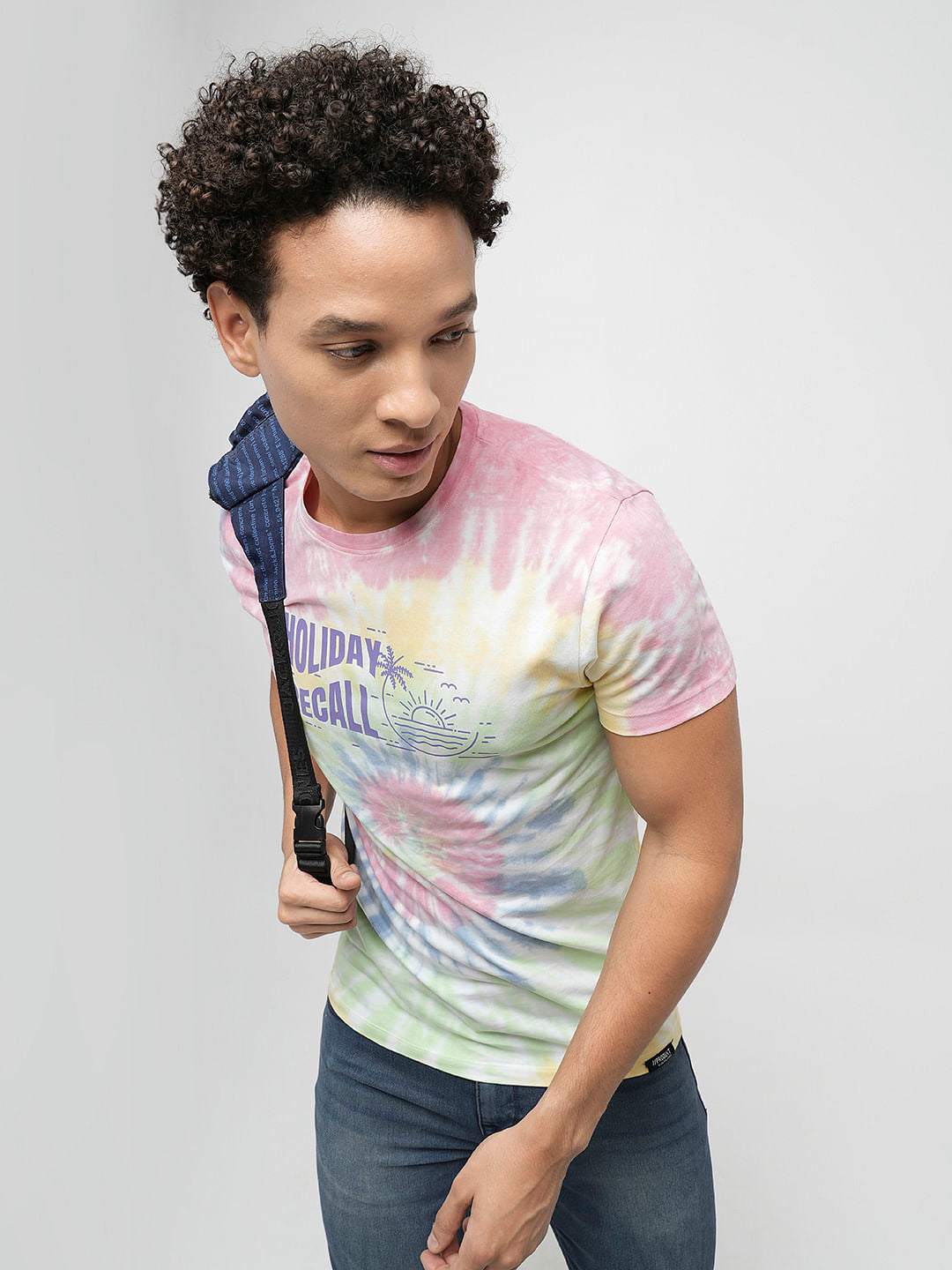 PRODUKT by JACK&JONES Pink Printed Crew Neck T-shirt