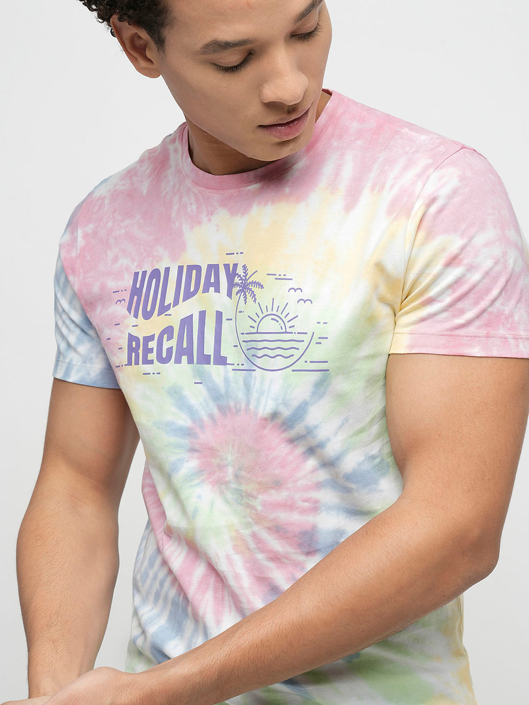 PRODUKT by JACK&JONES Pink Printed Crew Neck T-shirt