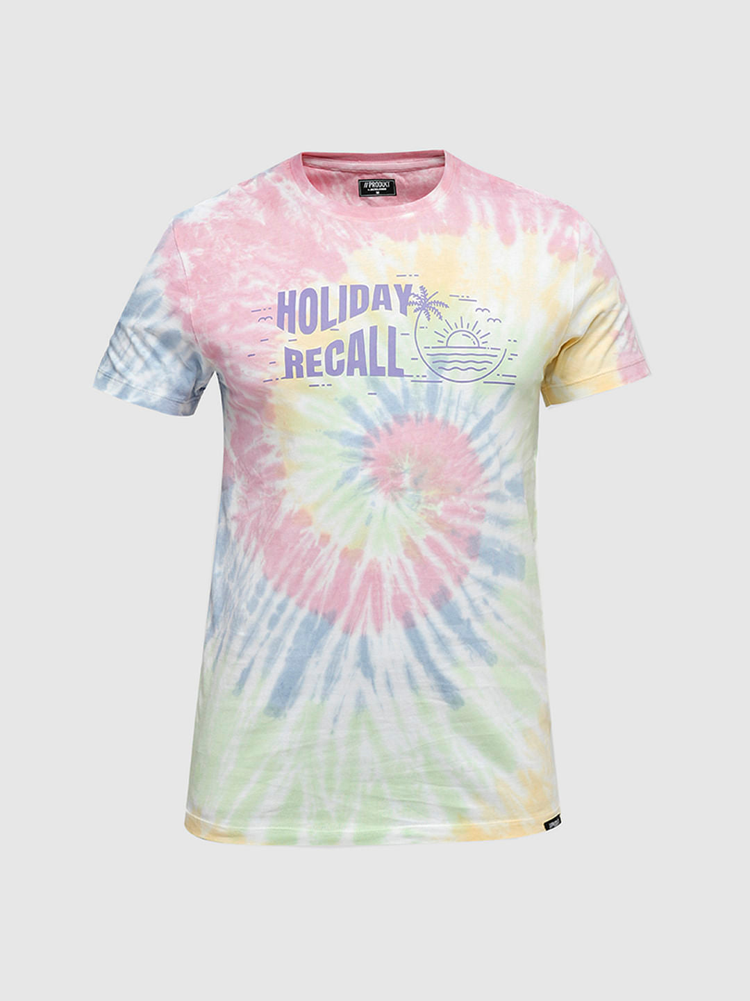 PRODUKT by JACK&JONES Pink Printed Crew Neck T-shirt