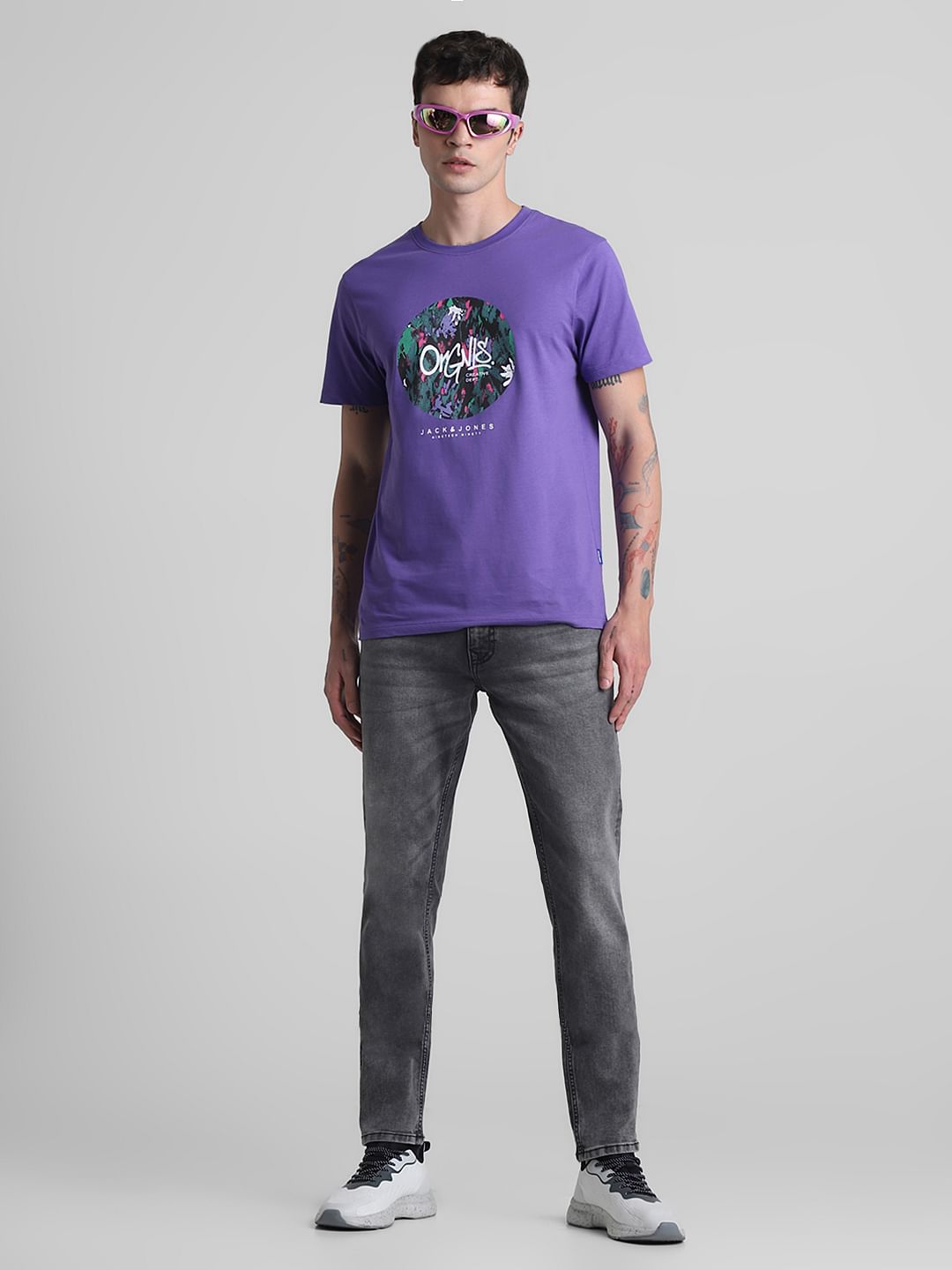 Grey Low Rise Ben Skinny Fit Jeans