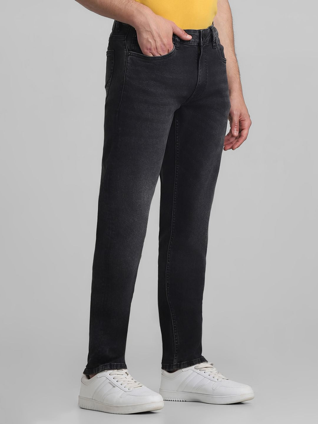 Grey Low Rise Washed Ben Skinny Jeans