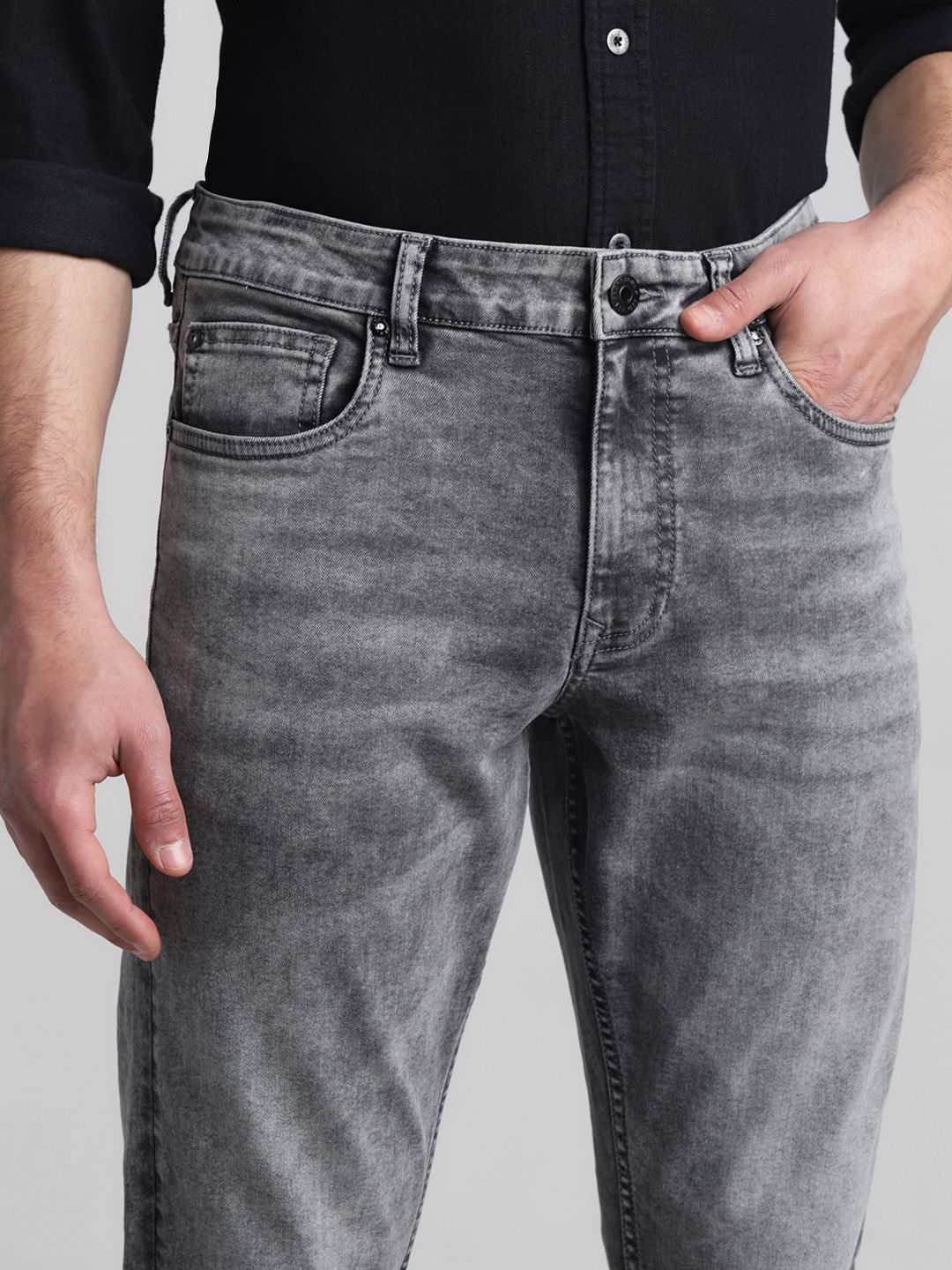 Light Grey Low Rise Glenn Slim Fit Jeans