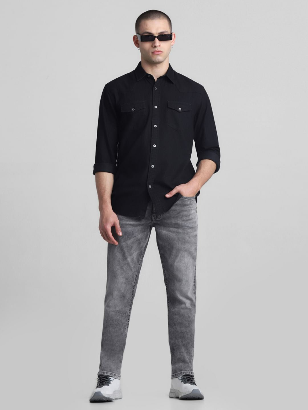 Light Grey Low Rise Glenn Slim Fit Jeans