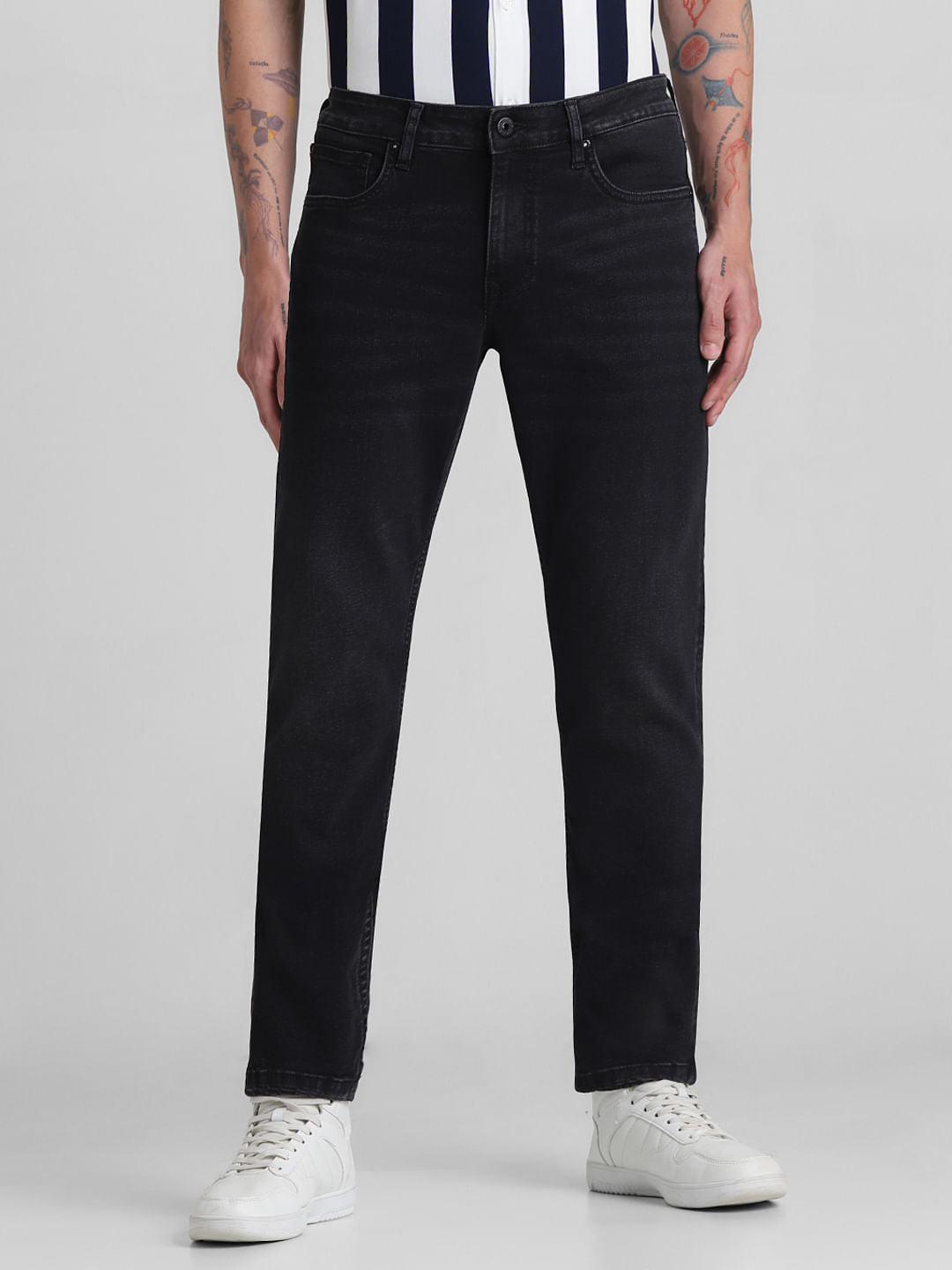 Dark Grey Low Rise Slim Fit Jeans