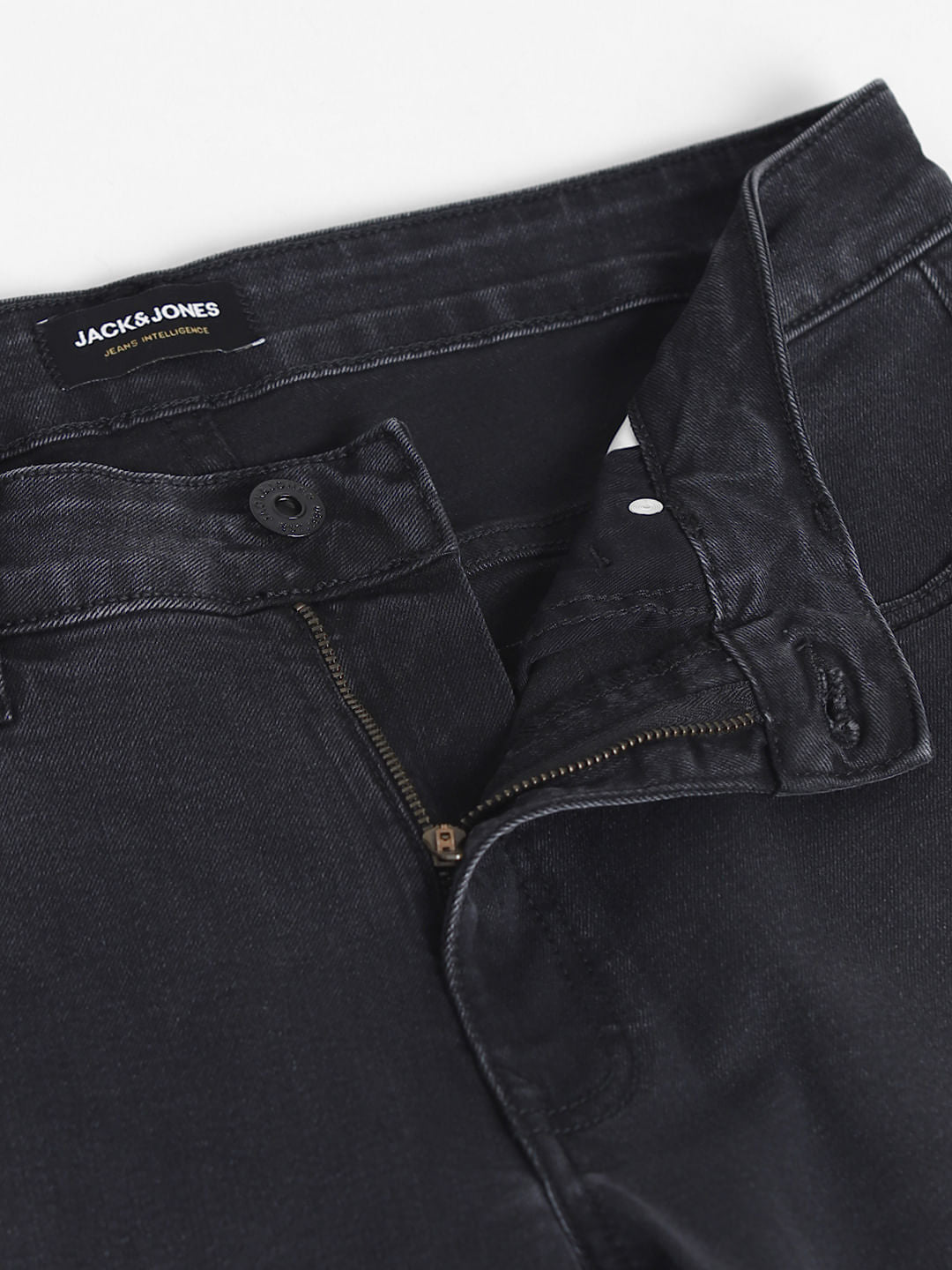 Dark Grey Mid Rise Regular Fit Jeans