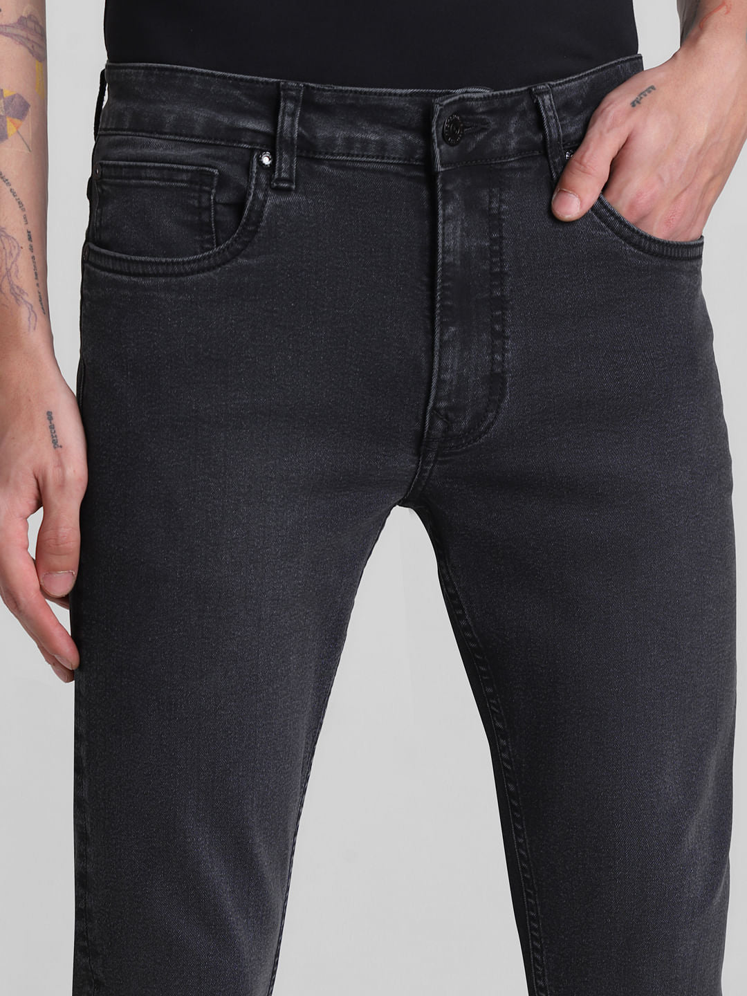 Dark Grey Low Rise Ben Skinny Fit Jeans
