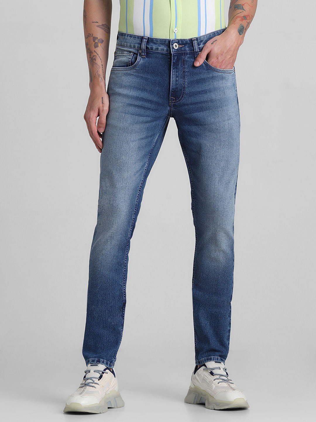 Light Blue Low Rise Slim Fit Jeans