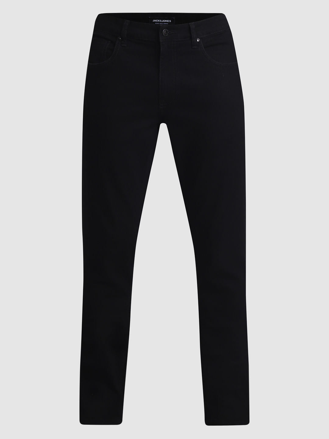 Black Mid Rise Clark Regular Fit Jeans