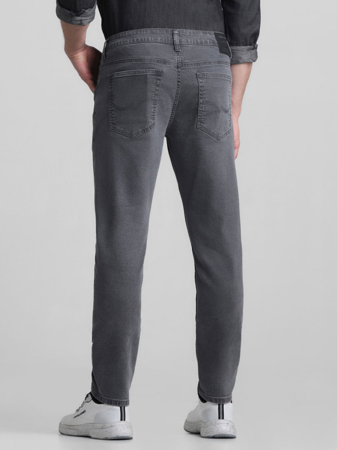Grey Mid Rise Brak Slim Fit Jeans