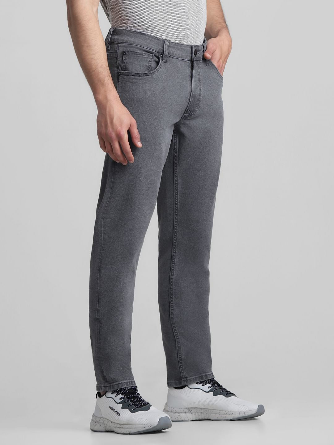 Grey Low Rise Glenn Slim Fit Jeans