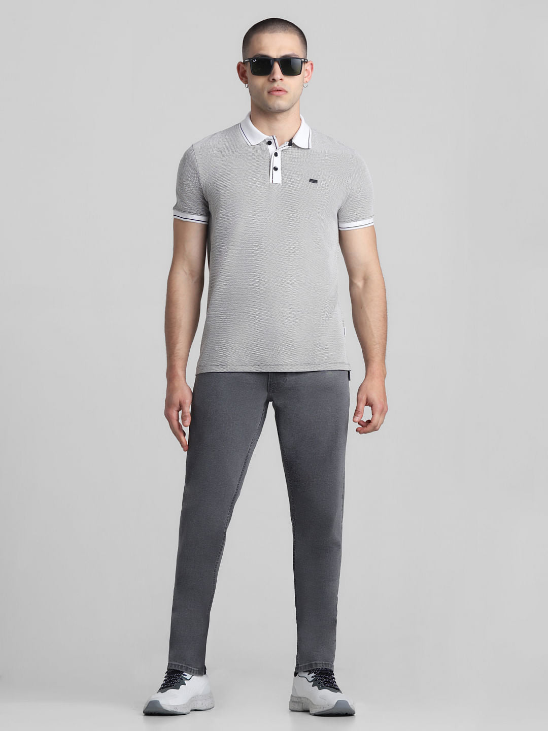 Grey Low Rise Glenn Slim Fit Jeans