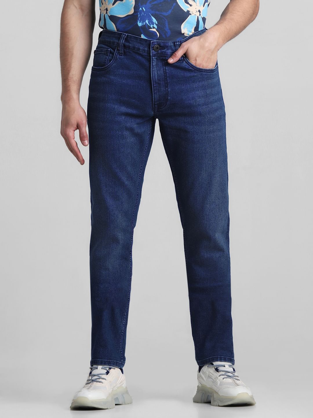Dark Blue Low Rise Tim Slim Fit Jeans