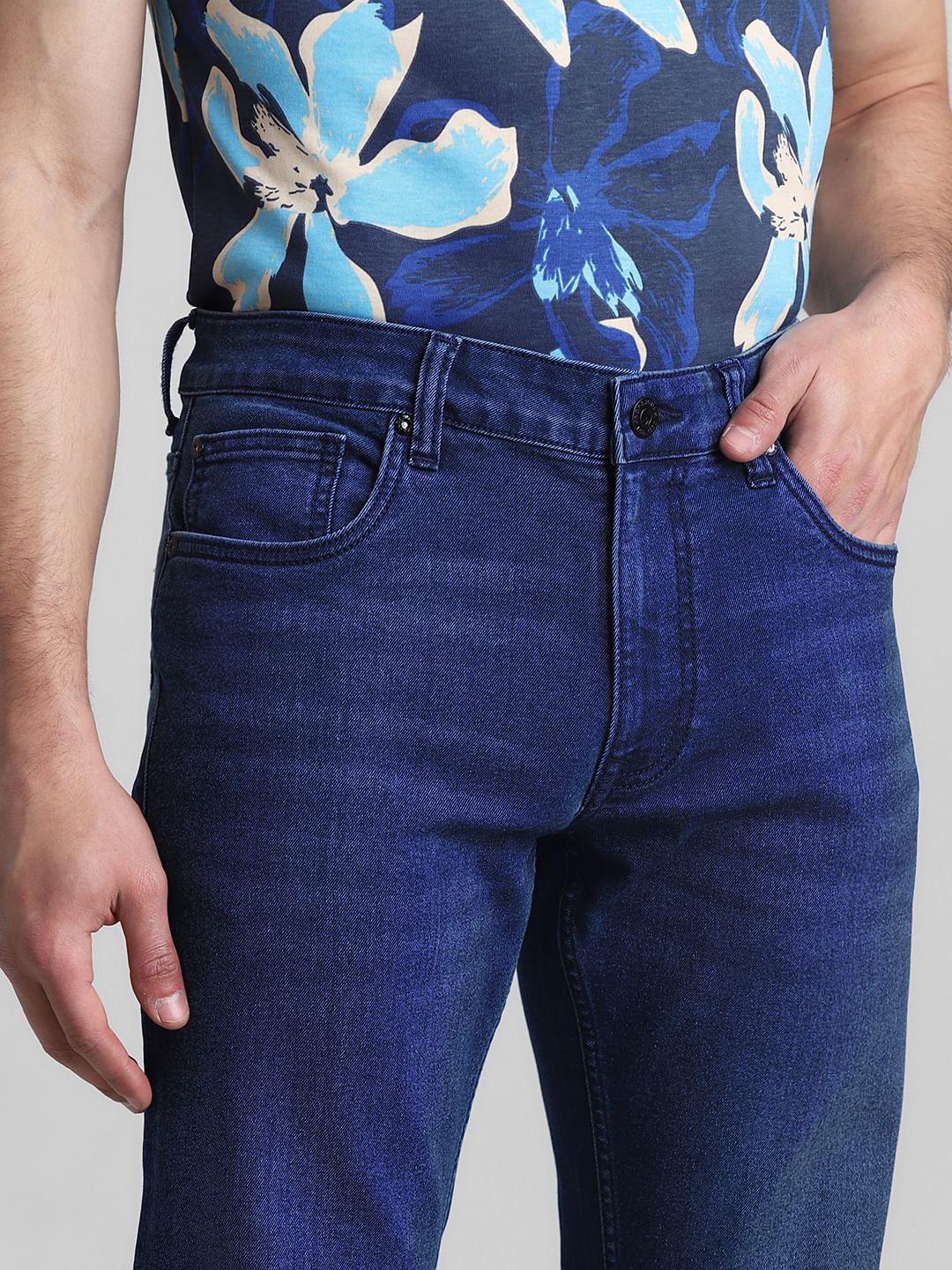 Dark Blue Low Rise Tim Slim Fit Jeans