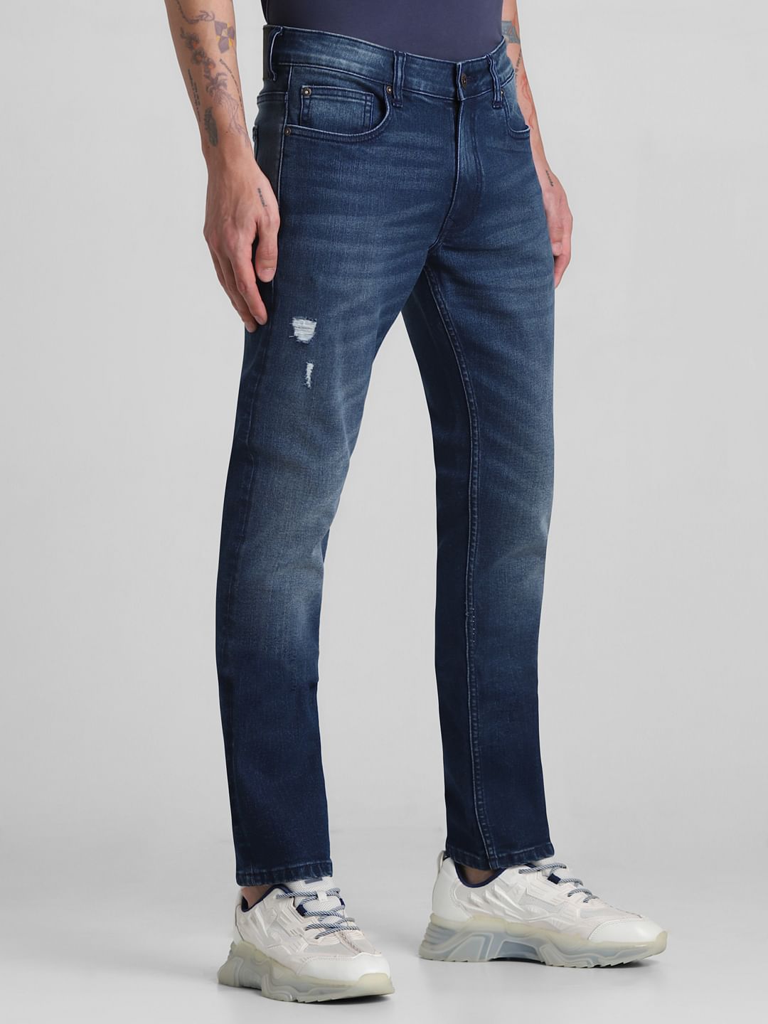 Light Blue Mid Rise Clark Regular Fit Jeans