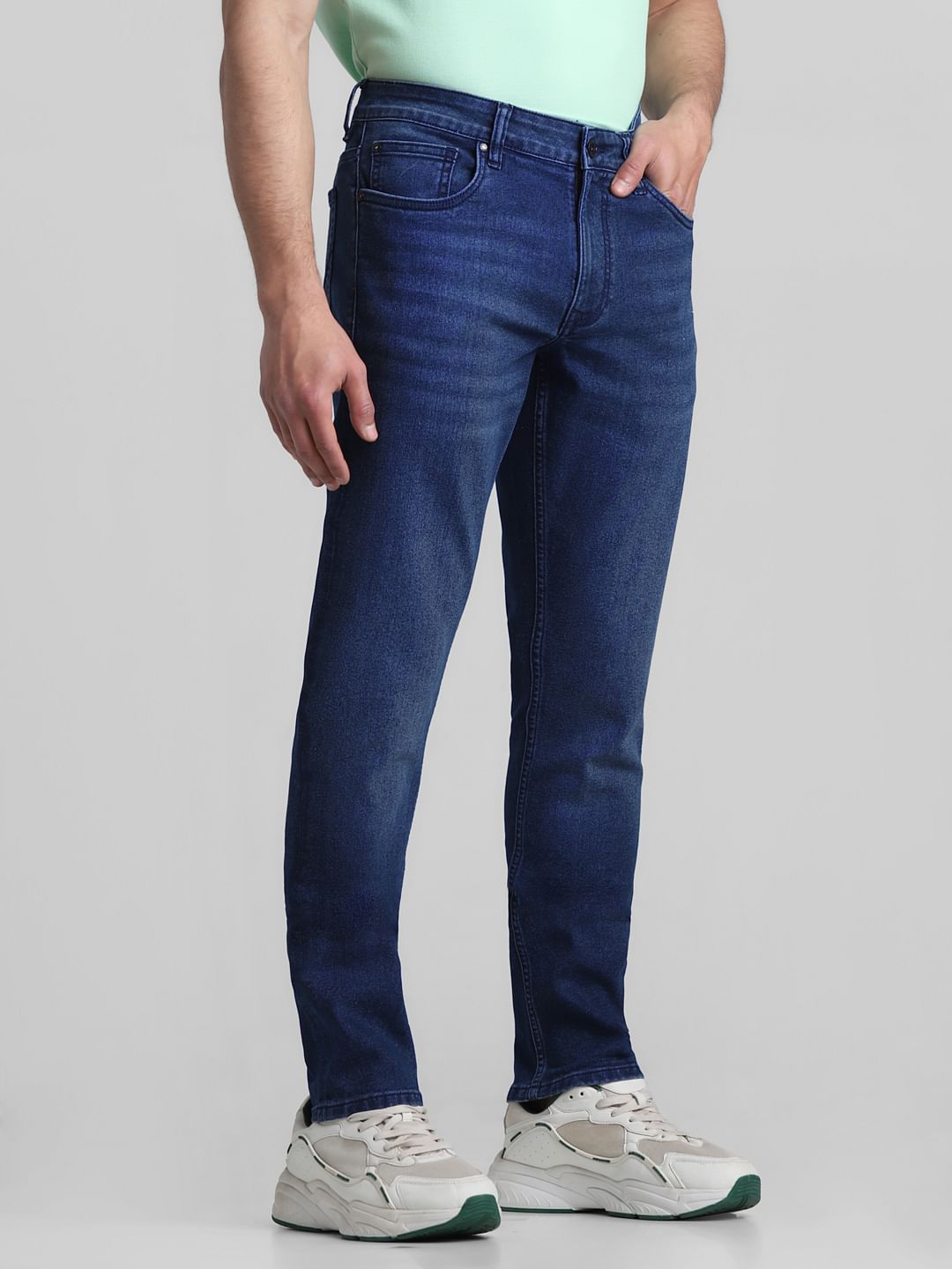 Dark Blue Low Rise Glenn Slim Jeans