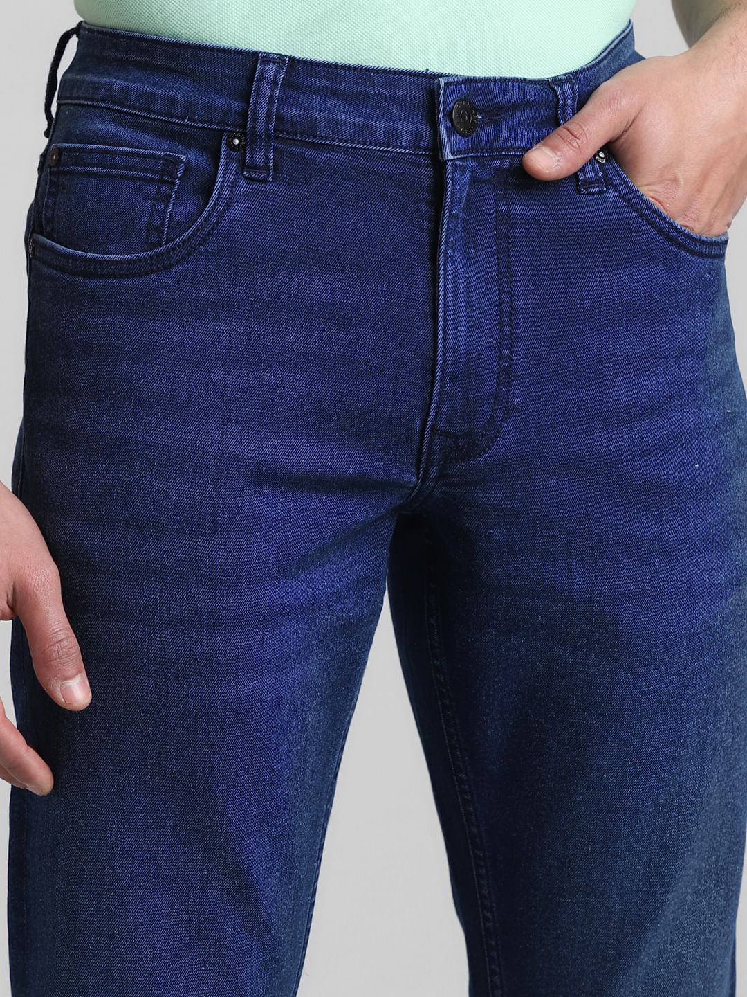 Dark Blue Low Rise Glenn Slim Jeans