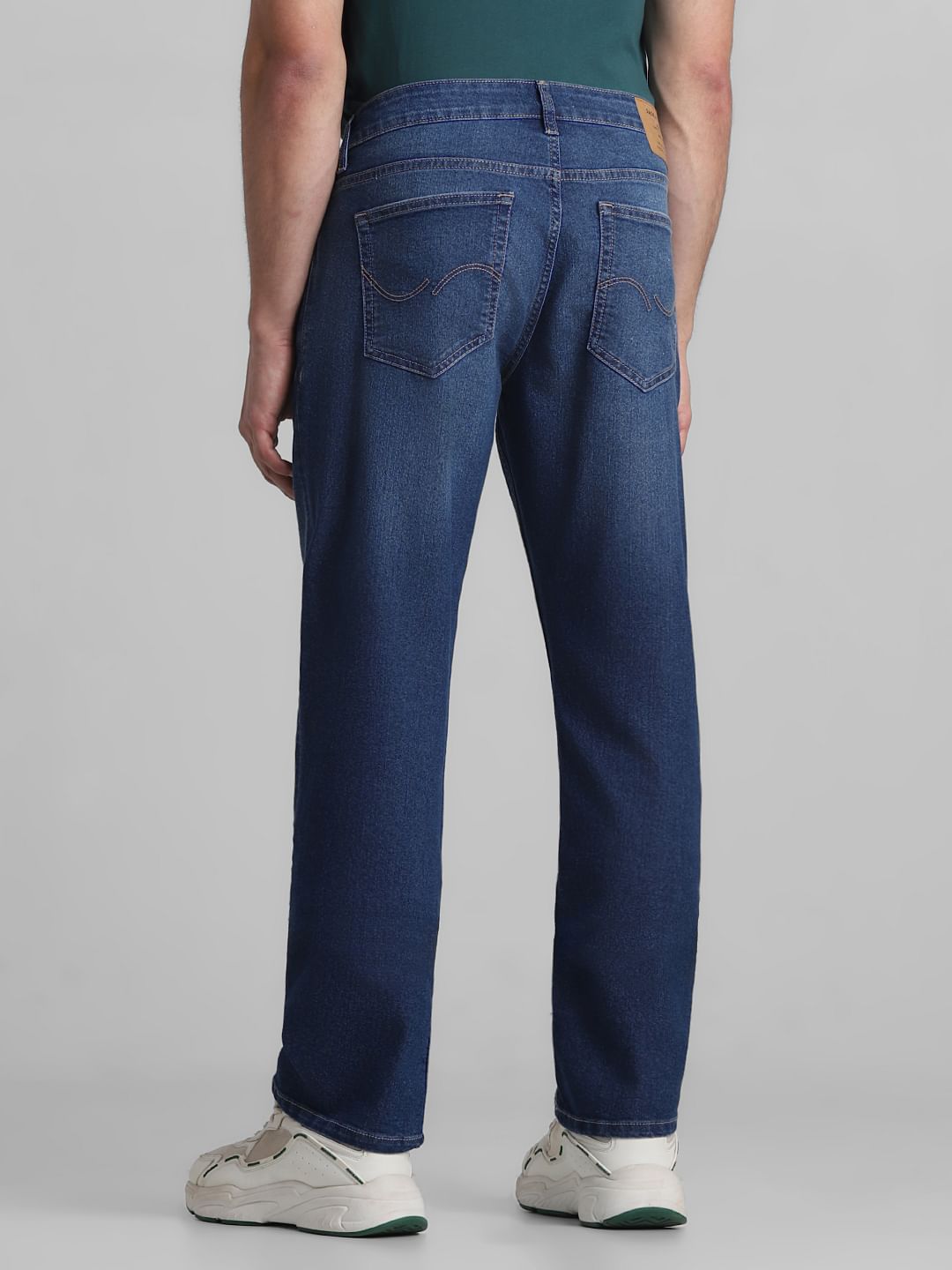 Blue Mid Rise Clark Regular Fit Jeans