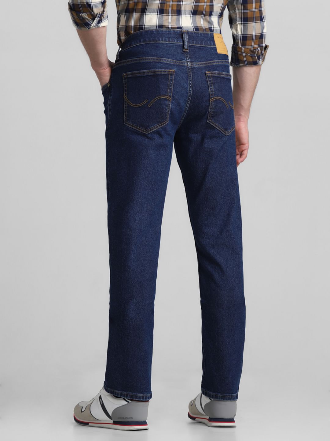 Blue Mid Rise Clark Regular Fit Jeans