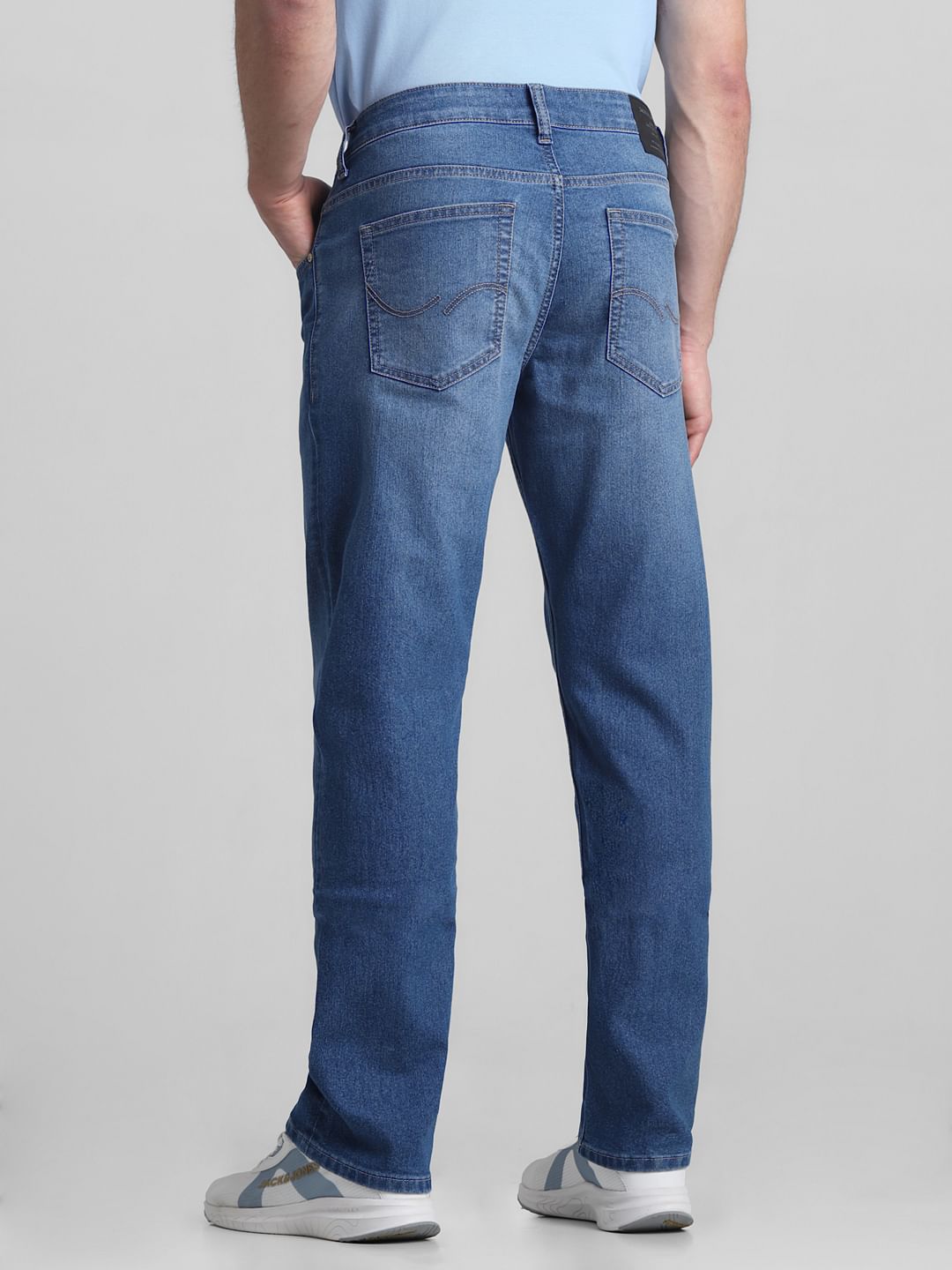 Light Blue Mid Rise Clark Regular Fit Jeans