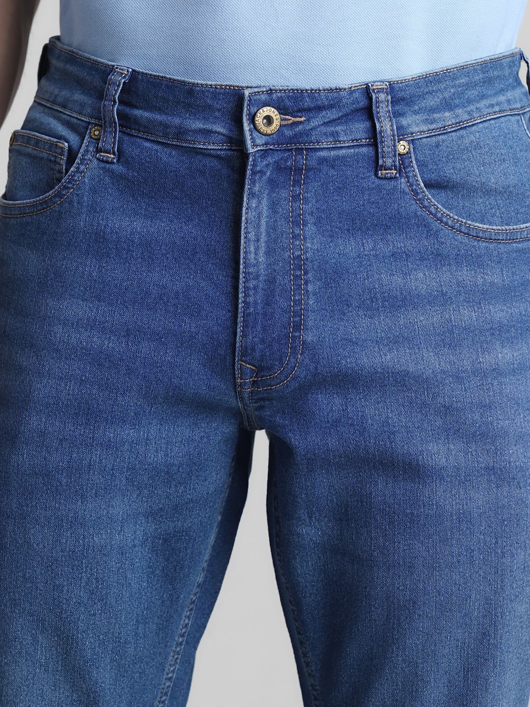 Light Blue Mid Rise Clark Regular Fit Jeans