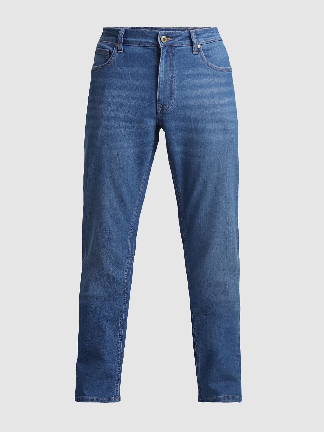 Light Blue Mid Rise Clark Regular Fit Jeans