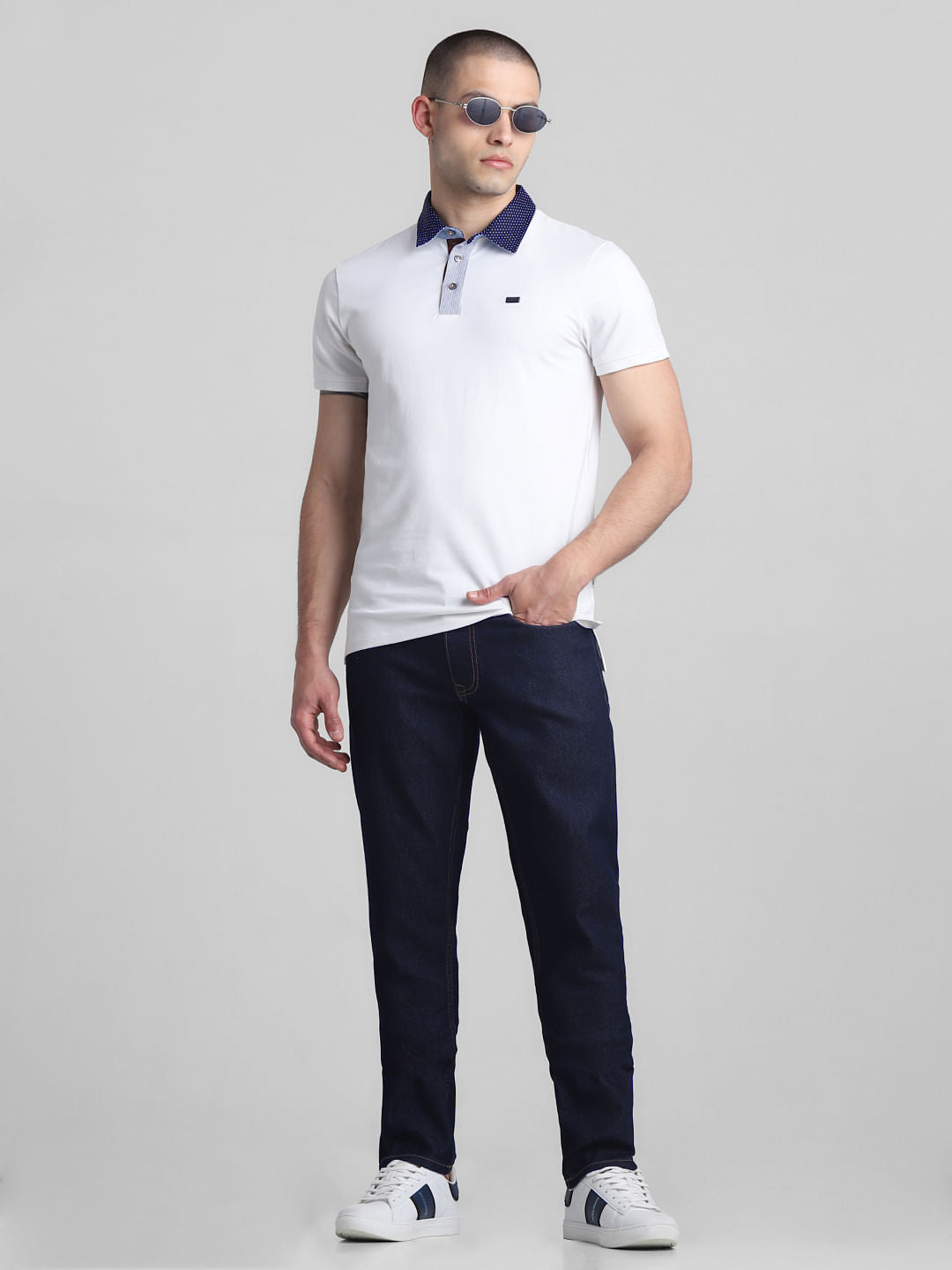 Dark Blue Low Rise Glenn Slim Fit Jeans