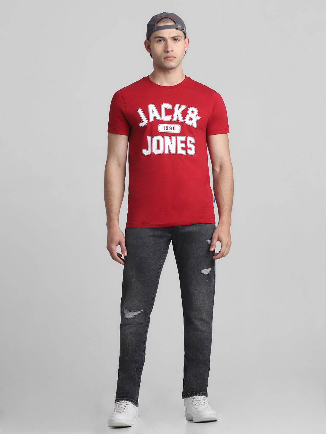 Grey Low Rise Distressed Ben Skinny Jeans