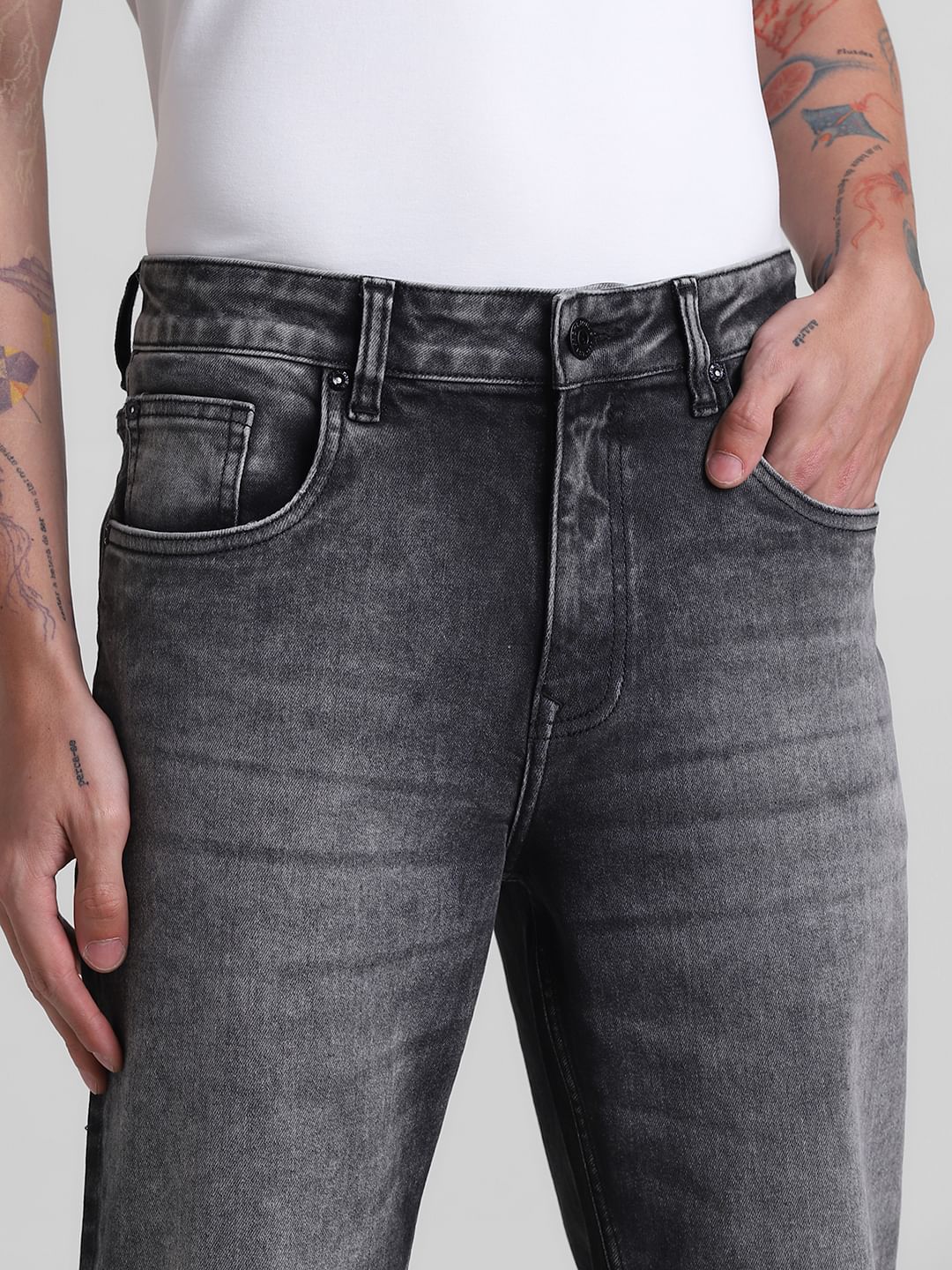 Grey High Rise Ray Bootcut Fit Jeans