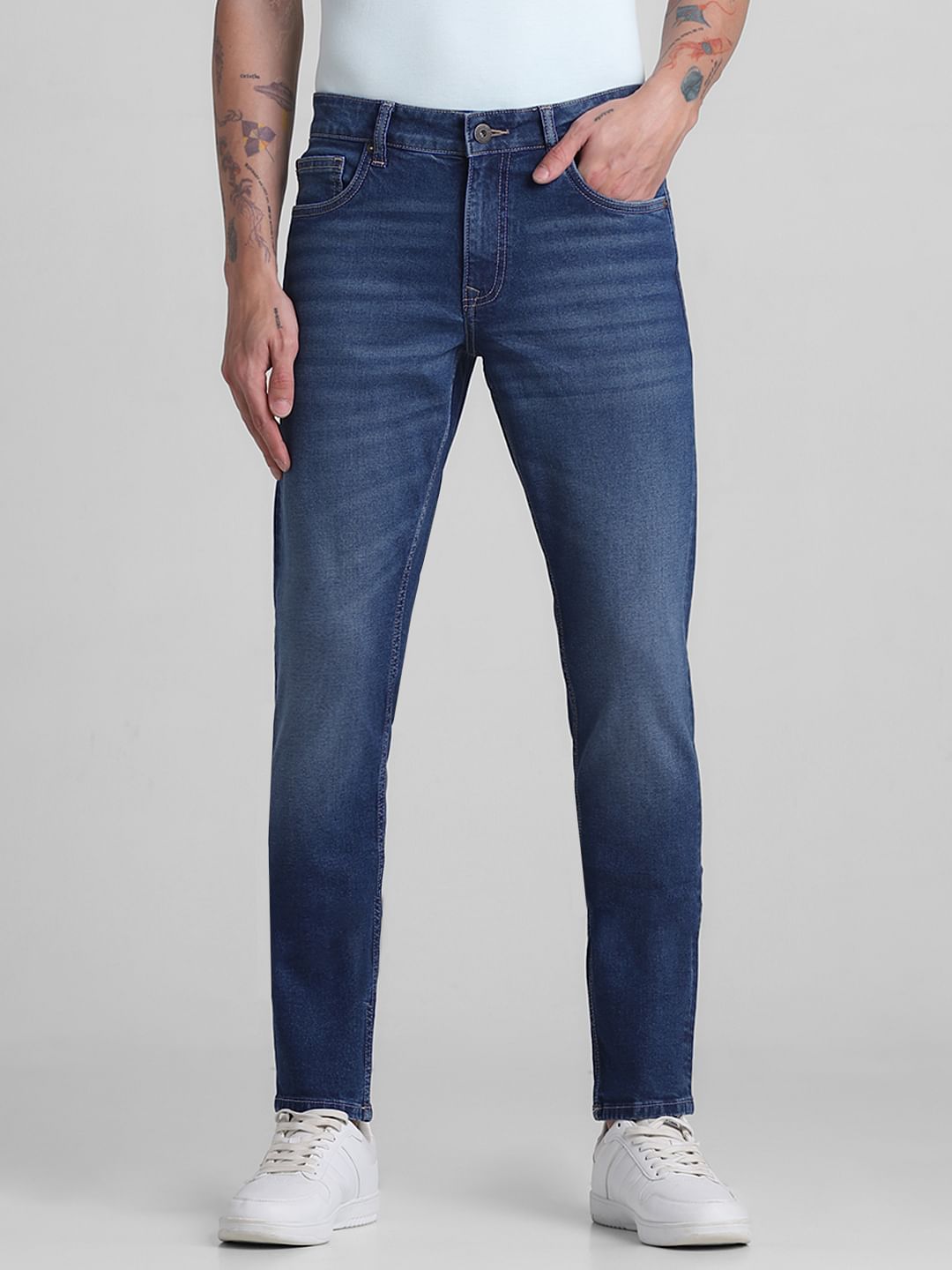 Blue Low Rise Glenn Slim Fit Jeans