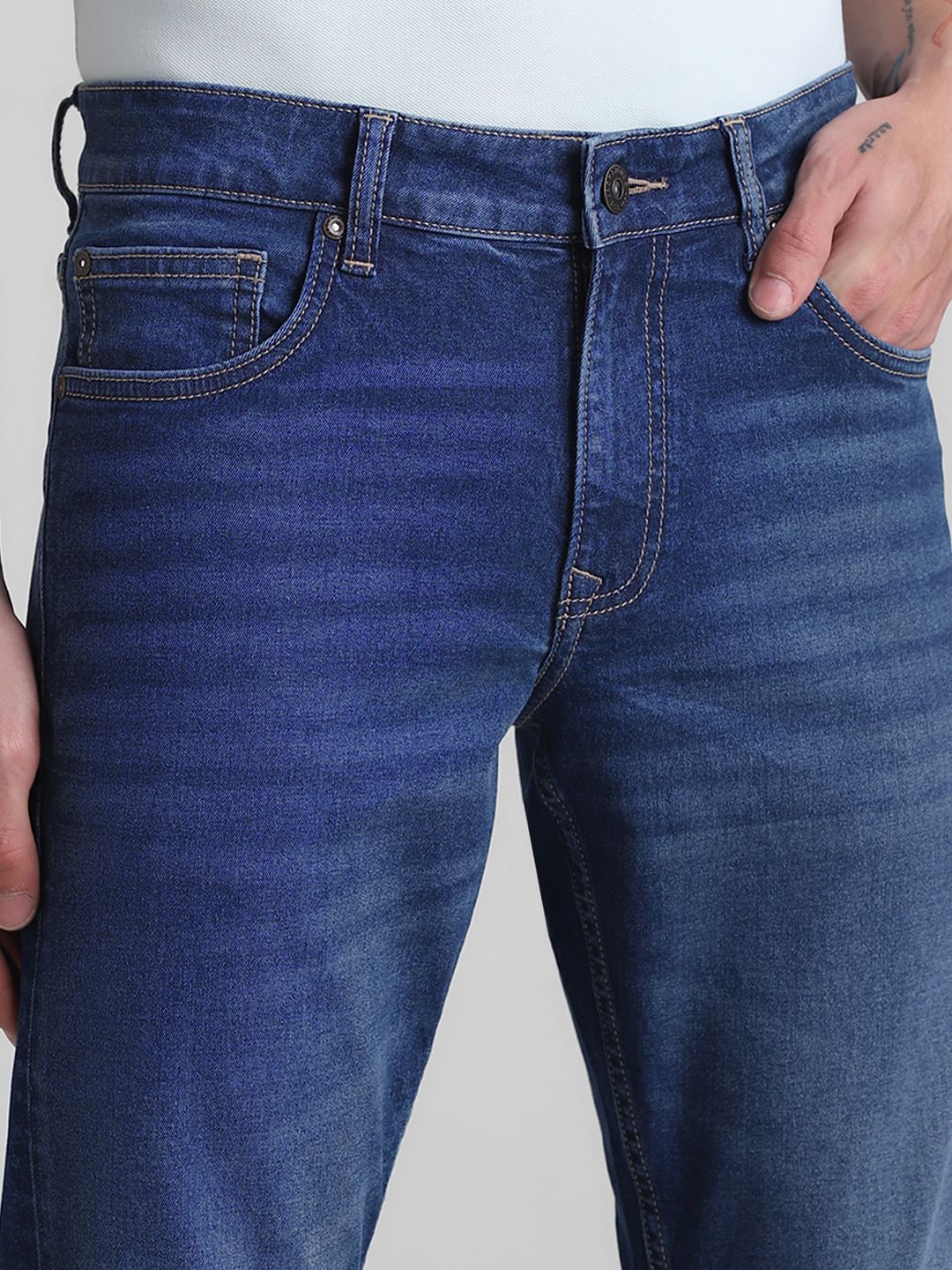 Blue Low Rise Glenn Slim Fit Jeans