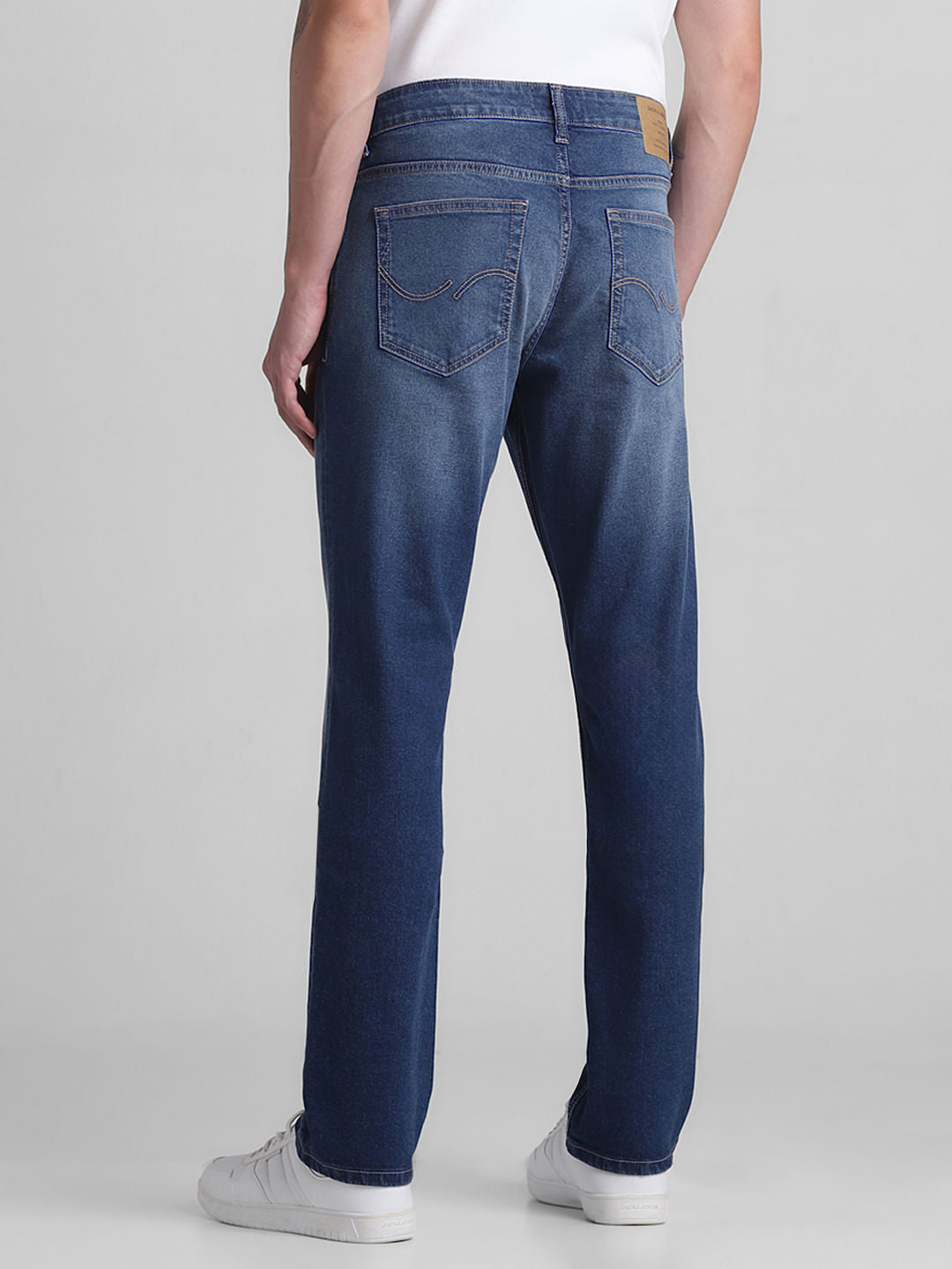 Blue Mid Rise Clark Regular Fit Jeans