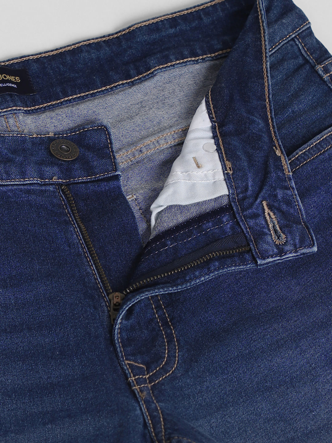 Blue Mid Rise Clark Regular Fit Jeans