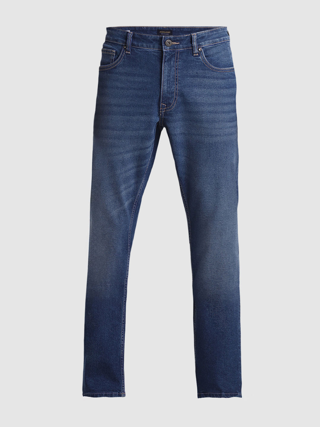 Blue Mid Rise Clark Regular Fit Jeans
